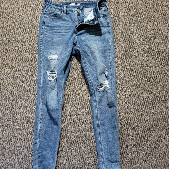 Old Navy Rockstar Super Skinny High Rise Distressed Jeans Size 2 EUC - Picture 9 of 15